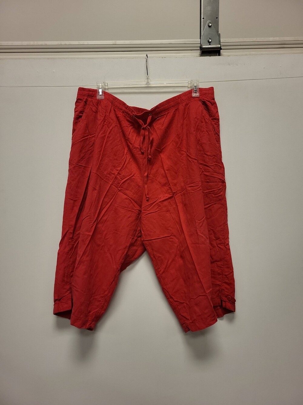 White Stag Womens Plus Size 42 44 Capri Pants Red Drawstring Waist Casual